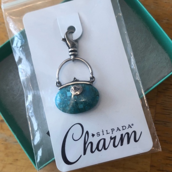 Silpada Sterling Silver Turquoise Trendsetter Purse Charm C2606 - Picture 4 of 8